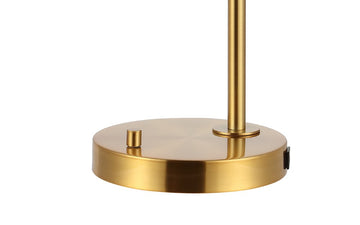 Kathryn Classic 23" Iron/Seeded Glass Adjustable Head Modern USB Charging LED Task Lamp - JONATHAN Y
